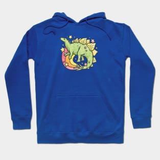 Stegosaurus Rainbow | Retro Dinosaur Hoodie